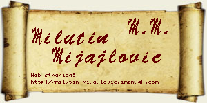 Milutin Mijajlović vizit kartica